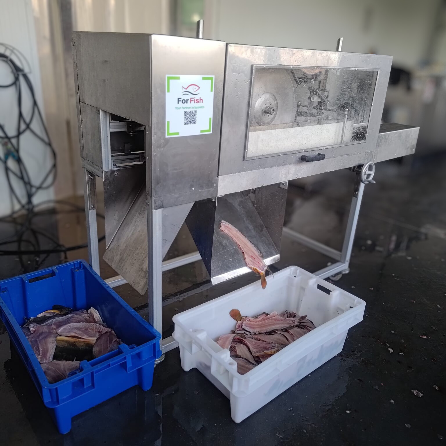 Side view of machine